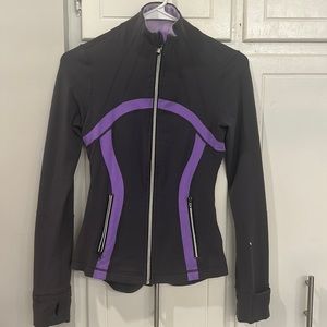 charcoal, gray and purple Lululemon define jacket